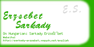 erzsebet sarkady business card